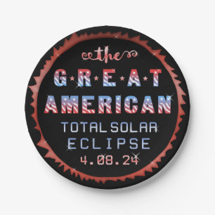 Great American Total Solar Eclipse August 21 2017 Paper Plate