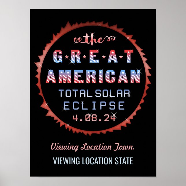 Great American Total Solar Eclipse August 21 2017 Poster (Front)