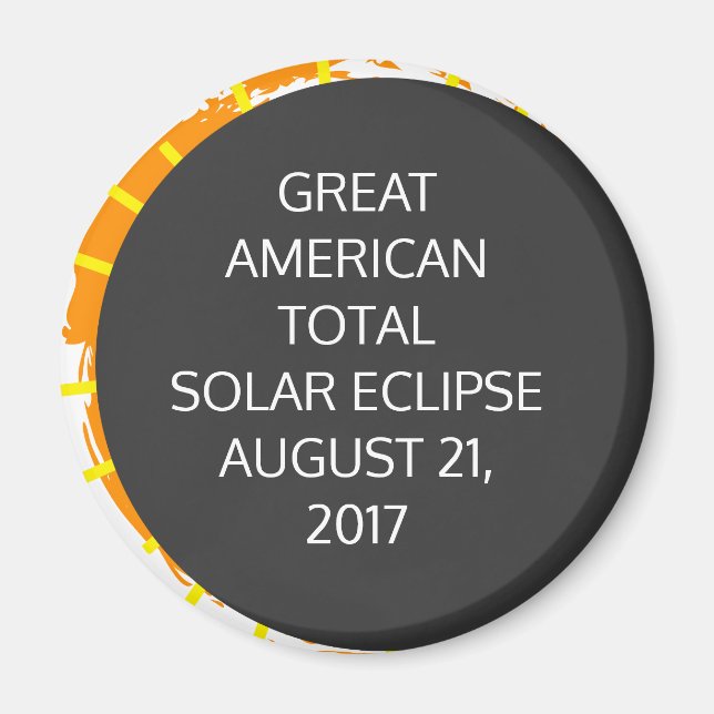 Great American Total Solar Eclipse customizable Magnet (Front)