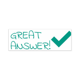 "GREAT ANSWER!" Educator Feedback Rubber Stamp