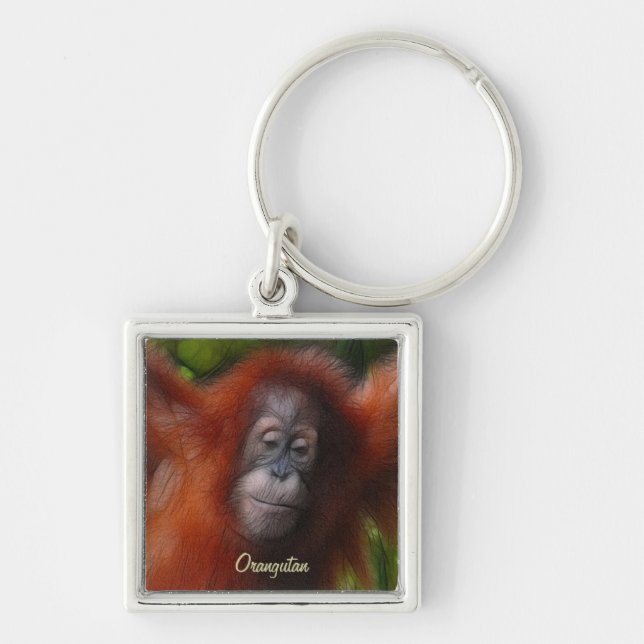 Great Apes Orangutan Primate Wildlife-lovers Gift Key Ring (Front)