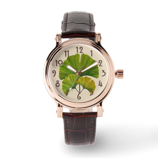 Great Arts & Crafts Ginkgo Leaves Watch (Front)