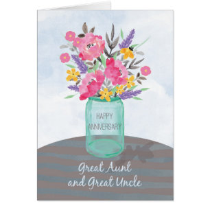 Great Aunt and Great Uncle Anniversary Jar Vase
