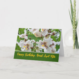 Great Aunt Birthday Add a Name Catalpa Blooms Card