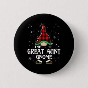 Great Aunt Gnome Buffalo Plaid Family Group Christ 6 Cm Round Badge