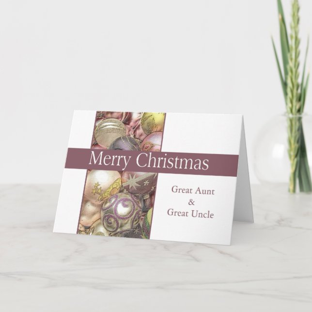 Great Aunt & Great Uncle  Merry Christmas card (Front)