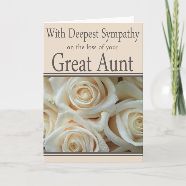 On Loss Of Aunt Sympathy Cards | Zazzle.co.uk