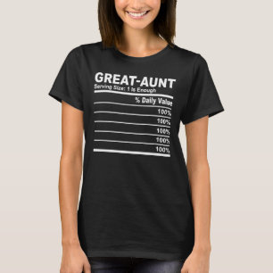 Great Aunt Nutrition Facts Personalised Men Women T-Shirt