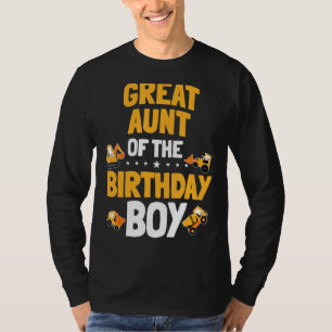Great Aunt Of The Birthday Boy Construction Worker T-Shirt