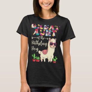 Great Aunt Of The Birthday Boy LLama Bday Party Ce T-Shirt