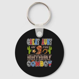 Great aunt of the birthday cowboy western birthday key ring