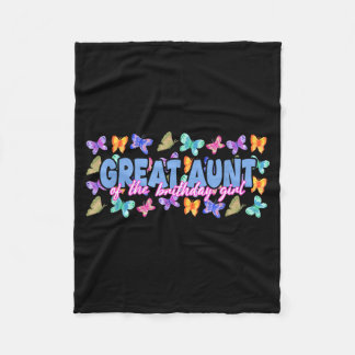 Great aunt of the birthday girl butterfly family fleece blanket