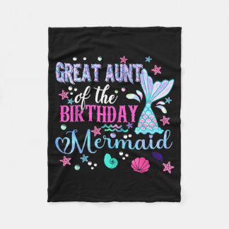 Great aunt of the birthday mermaid funny 1st fleece blanket