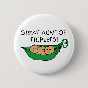 Great Aunt of Triplets 6 Cm Round Badge