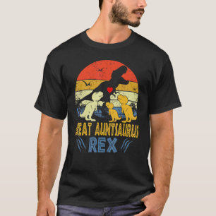 Great Aunt Saurus Rex Dinosaur Aunt 3 Kids Family T-Shirt