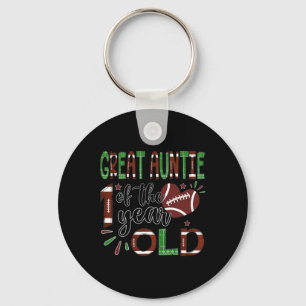 Great Auntie Of The 1 Year Old Football 1st Year D Key Ring