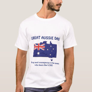 GREAT AUSSIE DAD Strong Courageous Personalised T-Shirt
