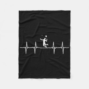 Great Badminton Heartbeat Gift Shuttle Fleece Blanket