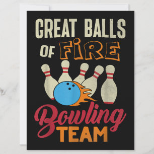 Great Balls Fire Bowling Team Shirt Funny Vintage 