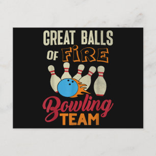 Great Balls Fire Bowling Team Shirt Funny Vintage  Enclosure Card