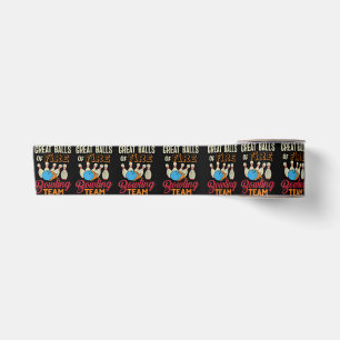 Great Balls Fire Bowling Team Shirt Funny Vintage Satin Ribbon