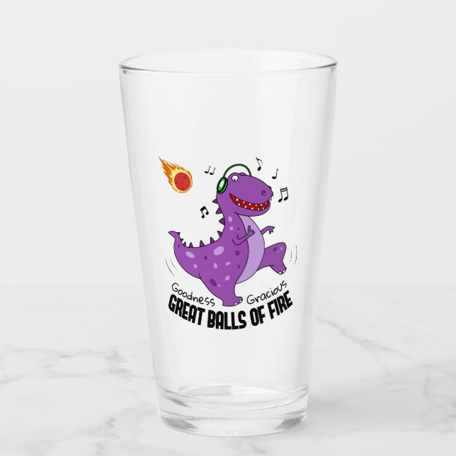 Great Balls Of Fire Dinosaur Meteor Glass (Front)