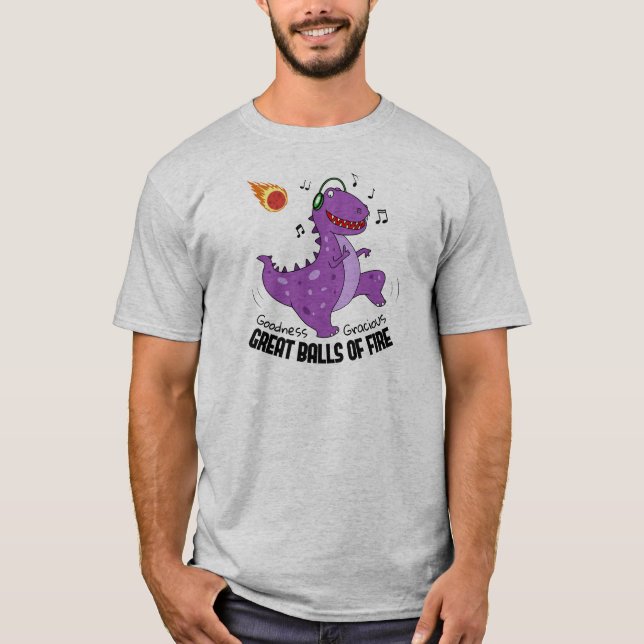 Great Balls Of Fire Dinosaur Meteor T-Shirt (Front)