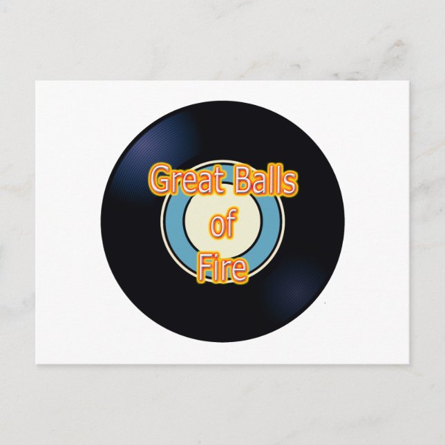 Great Balls of Fire Hit Song Titles Oldies Postcard (Front)