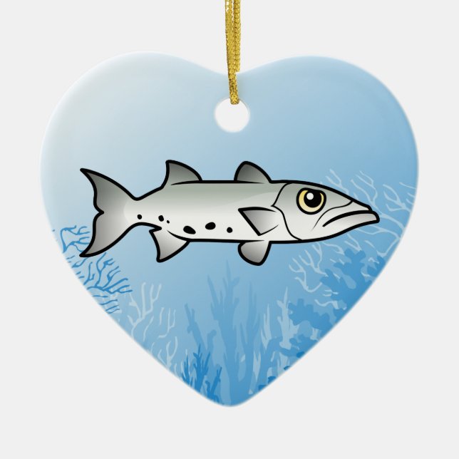 Great Barracuda Ceramic Tree Decoration (Front)