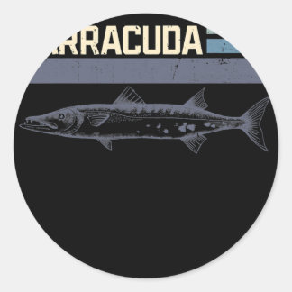 Great Barracuda Cuda Fishing Wildlife Saltwater Classic Round Sticker