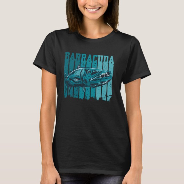Great Barracuda Cuda Fishing Wildlife Saltwater Fi T-Shirt (Front)