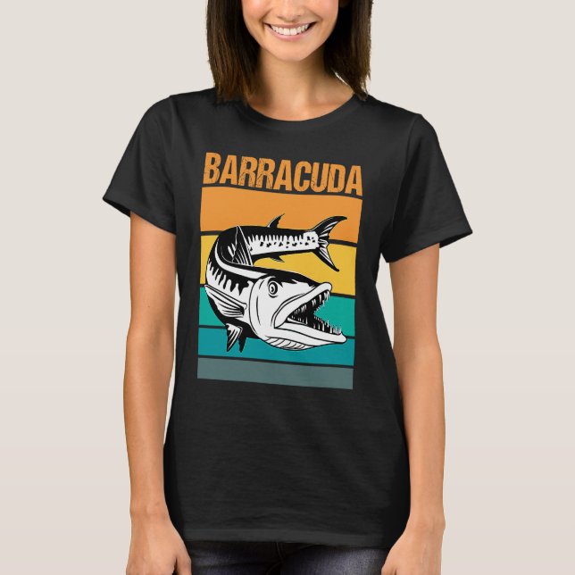 Great Barracuda Cuda Fishing Wildlife Saltwater Fi T-Shirt (Front)