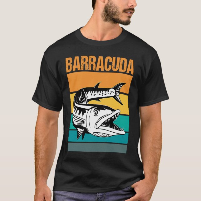 Great Barracuda Cuda Fishing Wildlife Saltwater Fi T-Shirt (Front)