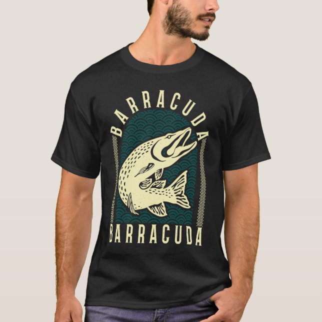 Great Barracuda Cuda Fishing Wildlife Saltwater Fi T-Shirt (Front)