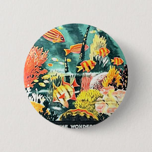 Great barrier coral reef 6 cm round badge