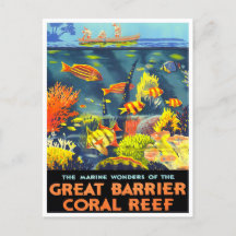 Great Barrier Coral Reef Australia vintage travel