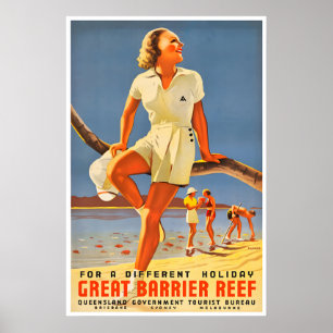 Great Barrier Reef Art Australia Travel Poster
