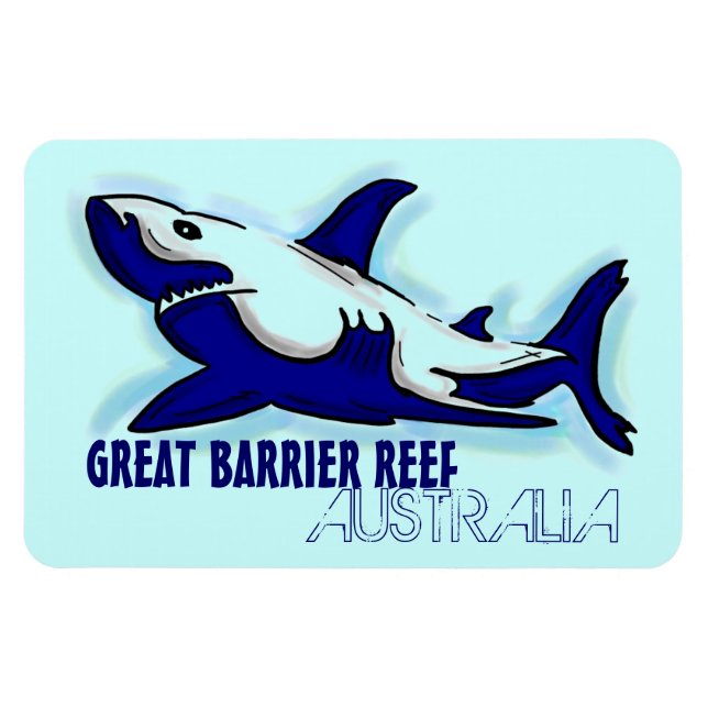 Great Barrier Reef Australia blue shark magnet (Horizontal)