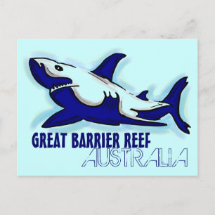 Great Barrier Reef Australia blue shark postcard