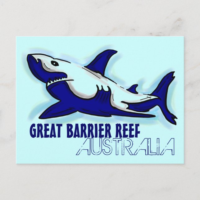 Great Barrier Reef Australia blue shark postcard (Front)