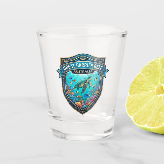 Great Barrier Reef Australia Shot Glass (Front)