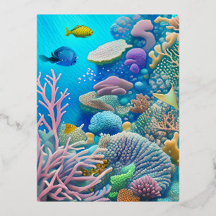 Great Barrier Reef Foil Holiday Postcard