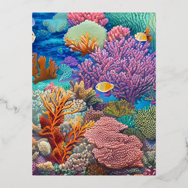 Great Barrier Reef Foil Holiday Postcard (Front)