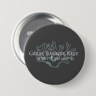 Great Barrier Reef Latitude Longitude 7.5 Cm Round Badge