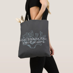Great Barrier Reef Latitude Longitude Tote Bag