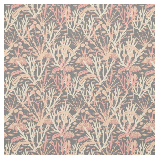 Great Barrier Reef Pattern on Grey Fabric (Swatch)