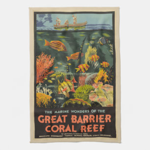 Great Barrier Reef Poster Australia Tea Towel