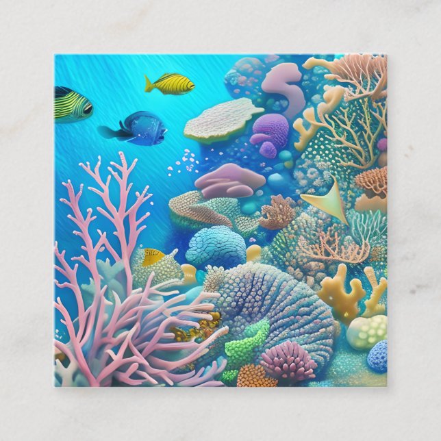 Great Barrier Reef Square Business Card (Front)