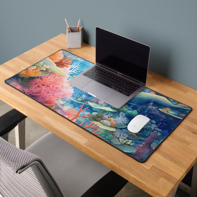 Great Barrier Reef Watercolor Desk Mat (Office 2)