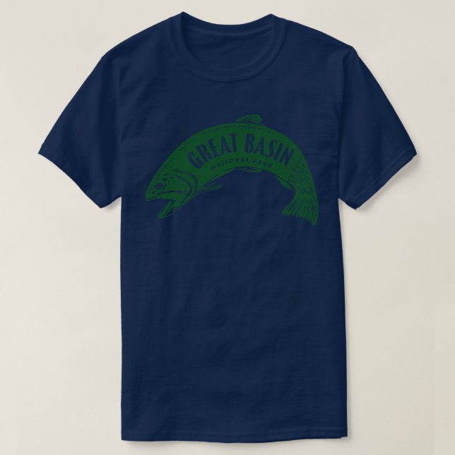 Great Basin National Park Fish Green T-Shirt (Design Front)